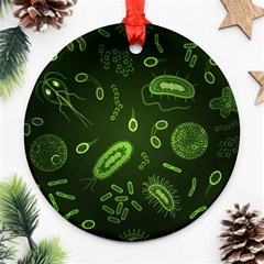 Bacteria Virus Seamless Pattern Inversion Round Ornament (two Sides) by Vaneshart