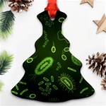 Bacteria Virus Seamless Pattern Inversion Christmas Tree Ornament (Two Sides) Front