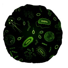 Bacteria Virus Seamless Pattern Inversion Large 18  Premium Round Cushions