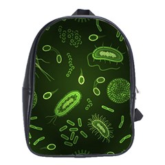 Bacteria Virus Seamless Pattern Inversion School Bag (xl) by Vaneshart