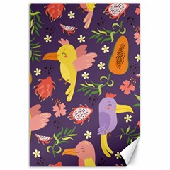 Exotic Seamless Pattern With Parrots Fruits Canvas 20  X 30  by Vaneshart