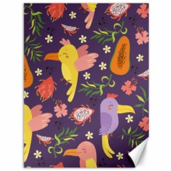 Exotic Seamless Pattern With Parrots Fruits Canvas 36  X 48  by Vaneshart