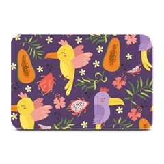 Exotic Seamless Pattern With Parrots Fruits Plate Mats by Vaneshart