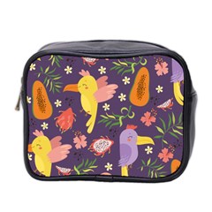 Exotic Seamless Pattern With Parrots Fruits Mini Toiletries Bag (two Sides)