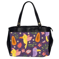 Exotic Seamless Pattern With Parrots Fruits Oversize Office Handbag (2 Sides) by Vaneshart