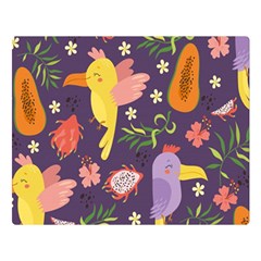 Exotic Seamless Pattern With Parrots Fruits Double Sided Flano Blanket (large)  by Vaneshart