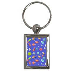 Virus Seamless Pattern Key Chain (rectangle) by Vaneshart