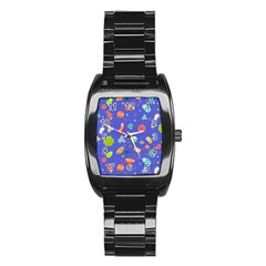 Virus Seamless Pattern Stainless Steel Barrel Watch by Vaneshart