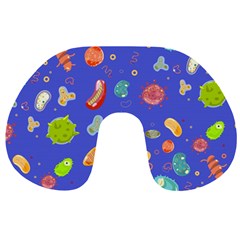 Virus Seamless Pattern Travel Neck Pillow by Vaneshart