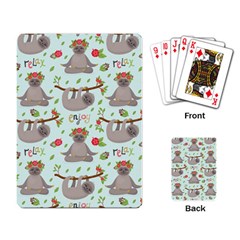 Seamless Pattern With Cute Sloths Relax Enjoy Yoga Playing Cards Single Design (rectangle) by Vaneshart