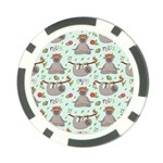 Seamless Pattern With Cute Sloths Relax Enjoy Yoga Poker Chip Card Guard Front