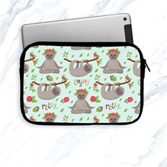 Seamless Pattern With Cute Sloths Relax Enjoy Yoga Apple Ipad Mini Zipper Cases by Vaneshart