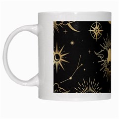 Asian Seamless Pattern With Clouds Moon Sun Stars Vector Collection Oriental Chinese Japanese Korean White Mugs by Vaneshart