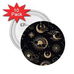 Asian Seamless Pattern With Clouds Moon Sun Stars Vector Collection Oriental Chinese Japanese Korean 2 25  Buttons (10 Pack)  by Vaneshart