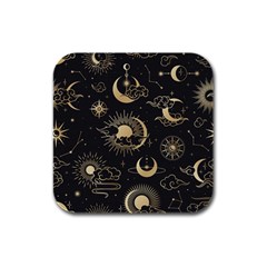 Asian Seamless Pattern With Clouds Moon Sun Stars Vector Collection Oriental Chinese Japanese Korean Rubber Square Coaster (4 Pack)  by Vaneshart