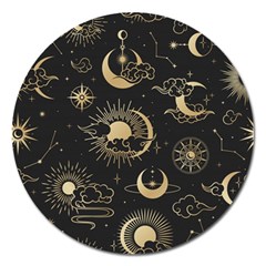 Asian Seamless Pattern With Clouds Moon Sun Stars Vector Collection Oriental Chinese Japanese Korean Magnet 5  (round) by Vaneshart