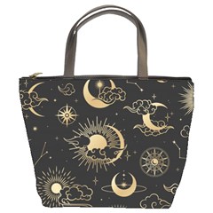 Asian Seamless Pattern With Clouds Moon Sun Stars Vector Collection Oriental Chinese Japanese Korean Bucket Bag by Vaneshart