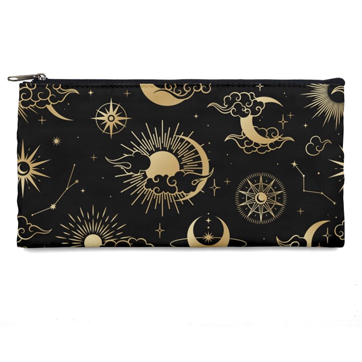 Asian Seamless Pattern With Clouds Moon Sun Stars Vector Collection Oriental Chinese Japanese Korean Pencil Case