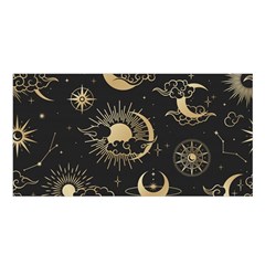 Asian Seamless Pattern With Clouds Moon Sun Stars Vector Collection Oriental Chinese Japanese Korean Satin Shawl by Vaneshart