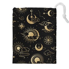 Asian Seamless Pattern With Clouds Moon Sun Stars Vector Collection Oriental Chinese Japanese Korean Drawstring Pouch (4xl) by Vaneshart