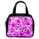 Pink Owl Pattern Background Classic Handbag (One Side) Front