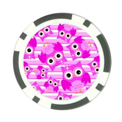 Pink Owl Pattern Background Poker Chip Card Guard (10 Pack)