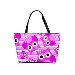 Pink Owl Pattern Background Classic Shoulder Handbag by Vaneshart