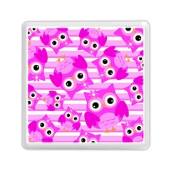 Pink Owl Pattern Background Memory Card Reader (square) by Vaneshart