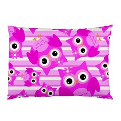 Pink Owl Pattern Background Pillow Case (two Sides) by Vaneshart