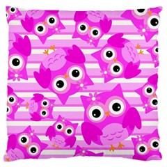 Pink Owl Pattern Background Standard Flano Cushion Case (two Sides) by Vaneshart