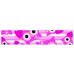 Pink Owl Pattern Background Small Flano Scarf