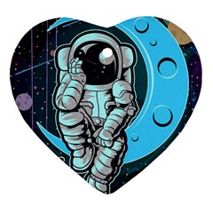 Astronaut Full Color Heart Ornament (two Sides) by Vaneshart