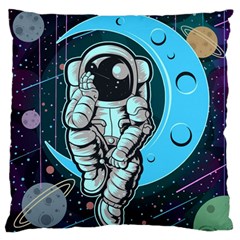 Astronaut Full Color Large Flano Cushion Case (one Side) by Vaneshart