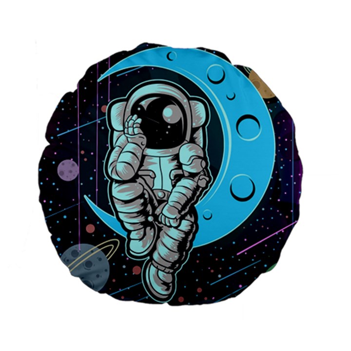 Astronaut Full Color Standard 15  Premium Flano Round Cushions