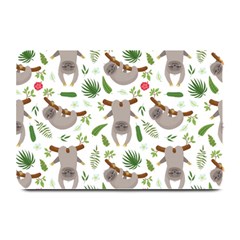 Seamless Pattern With Cute Sloths Plate Mats by Vaneshart