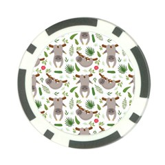 Seamless Pattern With Cute Sloths Poker Chip Card Guard