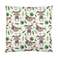 Seamless Pattern With Cute Sloths Standard Cushion Case (two Sides) by Vaneshart