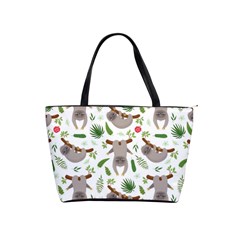 Seamless Pattern With Cute Sloths Classic Shoulder Handbag by Vaneshart