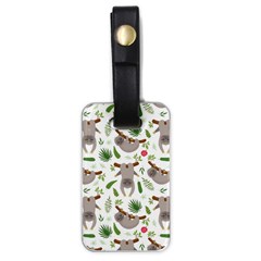 Seamless Pattern With Cute Sloths Luggage Tag (one Side) by Vaneshart