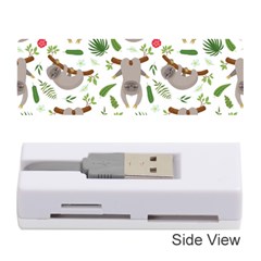 Seamless Pattern With Cute Sloths Memory Card Reader (stick) by Vaneshart