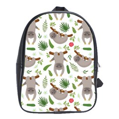 Seamless Pattern With Cute Sloths School Bag (xl) by Vaneshart