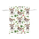 Seamless Pattern With Cute Sloths Lightweight Drawstring Pouch (L) Back