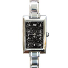 Math Equations Formulas Pattern Rectangle Italian Charm Watch by Vaneshart