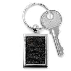 Math Equations Formulas Pattern Key Chain (rectangle) by Vaneshart