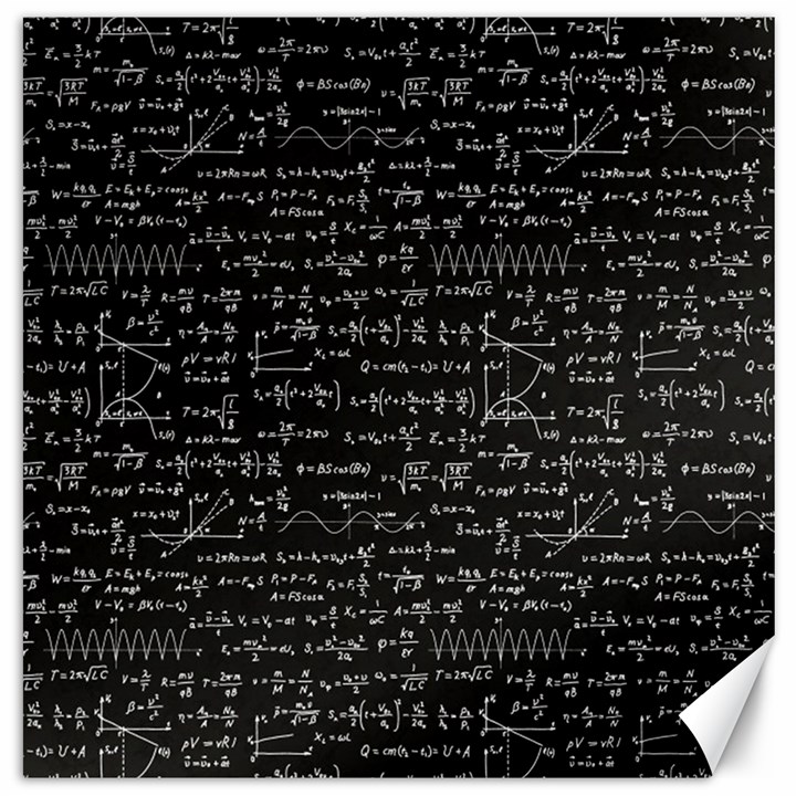 Math Equations Formulas Pattern Canvas 12  x 12 