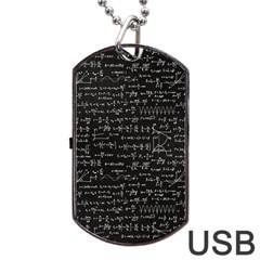 Math Equations Formulas Pattern Dog Tag Usb Flash (two Sides) by Vaneshart