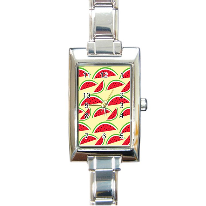 Watermelon Pattern Rectangle Italian Charm Watch