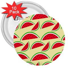 Watermelon Pattern 3  Buttons (10 Pack)  by Vaneshart