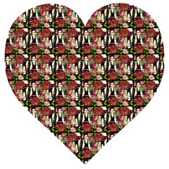 Swimmer 20s Black Wooden Puzzle Heart by snowwhitegirl