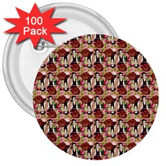 Swimmer 20s Pink 3  Buttons (100 Pack)  by snowwhitegirl